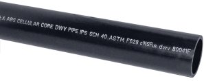 (image for) JM Eagle 27391 Pipe, 4 in, 10 ft L, DWV, Solvent Weld, SCH 40 Schedule, ABS/Foam, Black