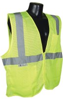 (image for) Radians SV2ZGM-L Economical Safety Vest, L, Unisex, Fits to Chest Size: 26 in, Polyester, Green/Silver, Zipper