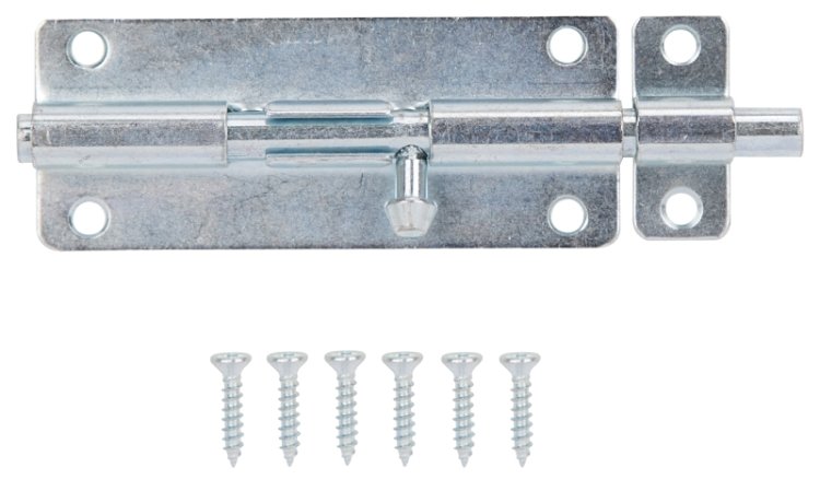 (image for) ProSource 20487ZCB-PS Barrel Bolt, 0.31 Dia in Bolt Head, 5 in L Bolt, Steel, Zinc Plated