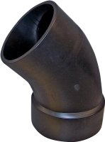 (image for) Canplas 102401BC Street Pipe Elbow, 1-1/2 in, Spigot x Hub, 45 deg Angle, ABS, Black
