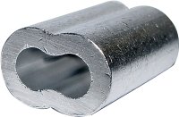 (image for) Koch 077210 Extruded Cable Ferrule, 1/4 in Dia Cable, 1-1/8 in L, Aluminum