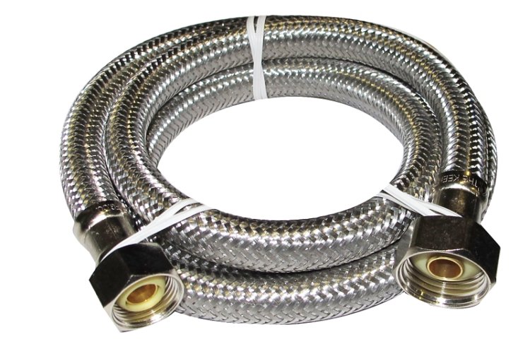 (image for) Plumb Pak EZ Series PP27048 Sink Supply Tube, 1/2 in Inlet, IP Inlet, 1/2 in Outlet, IP Outlet, Stainless Steel Tubing
