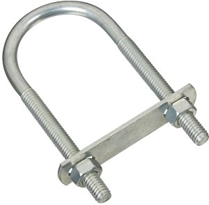 (image for) National Hardware N222-166 U-Bolt, 3-1/4 in L Inside, 2 in W Inside, 5/16-18 Thread, 1-1/2 in L Thread, Steel