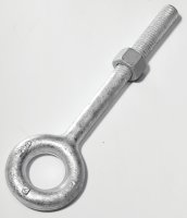 (image for) Baron 24-5/8X4 Eye Bolt, 5/8 in Thread, 2 in L Thread, 1-1/4 in ID x 2-1/2 in OD Dia Eye, 4 in L Shank, Galvanized Steel