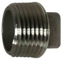 (image for) Anderson Metals 62655B Cored Pipe Plug, 1 in, Threaded, Square Head, 304 Stainless Steel