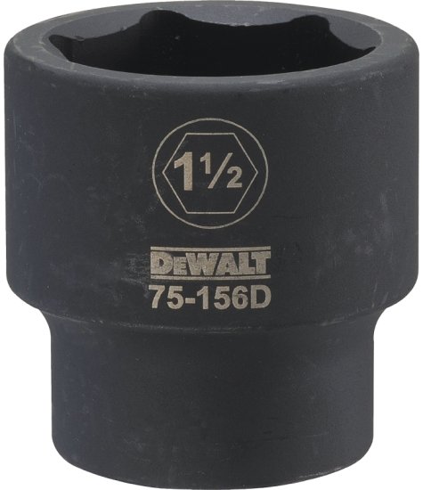 (image for) DEWALT DWMT75156OSP Impact Socket, 1-1/2 in Socket, 15/16 in D Socket, 3/4 in Drive, 6-Point, CR-440 Steel, Black Oxide