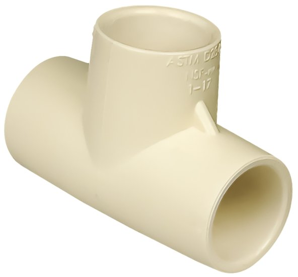 (image for) Nibco T00160D Pipe Tee, 1/2 in, CPVC, SCH 40 Schedule
