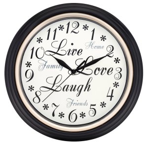 (image for) Westclox 32032 Clock, 12 in Dia, Round, Dark Brown Frame, Plastic Clock Face, Analog
