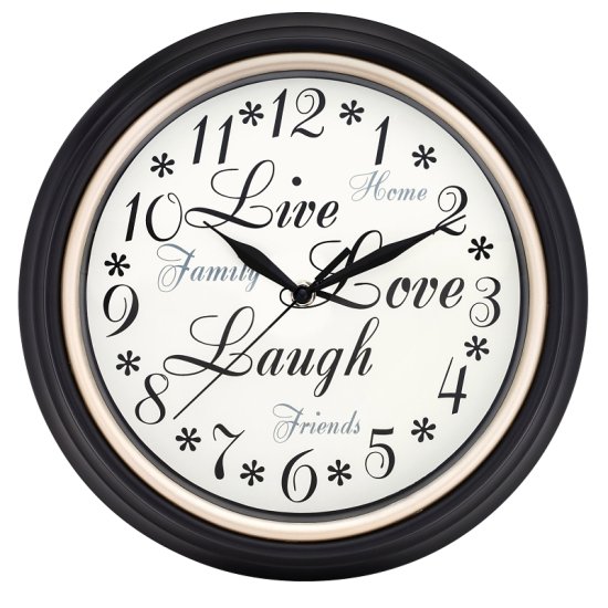(image for) Westclox 32032 Clock, 12 in Dia, Round, Dark Brown Frame, Plastic Clock Face, Analog