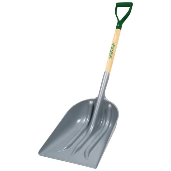 (image for) Landscapers Select 34596 PLA-12 Scoop Shovel, 14-1/4 in W Blade, 12 in L Blade, ABS Blade, Wood Handle, D-Shaped Handle