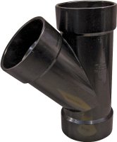 (image for) Canplas 102301LBC Pipe Wye, 1-1/2 in, Hub, ABS, Black