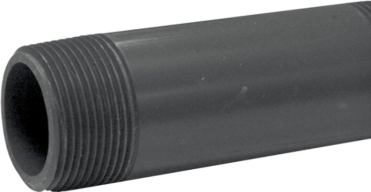 (image for) Genova P-114-4 Pipe Nipple, 1-1/4 in, MIP x MIP, PVC, Gray, SCH 80 Schedule, 4 in L