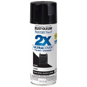 (image for) Rust-Oleum Painter's Touch 2X Ultra Cover 334026 Spray Paint, Gloss, Black, 12 oz, Aerosol Can