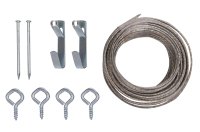 (image for) ProSource PH-121128-PS Picture Hanging Kit, 30 lb, Steel, Zinc, Zinc, Nail-In Mounting