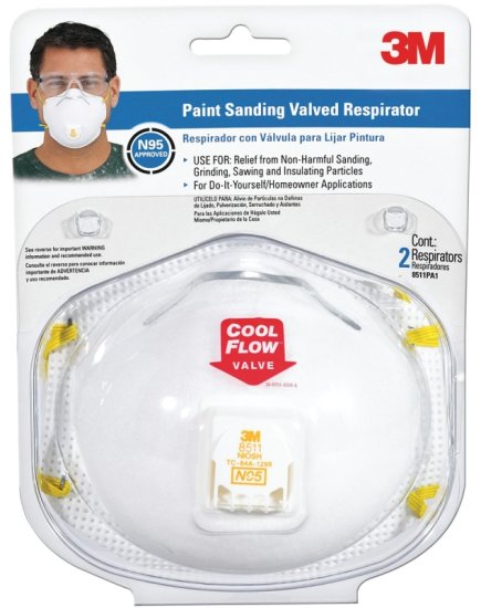 (image for) 3M TEKK Protection 8511PA1-2A/R8511- Disposable Valved Respirator, N95 Filter Class, 95 % Filter Efficiency, White