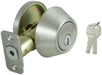 (image for) ProSource Signature Series D261-RU5V Deadbolt, 3 Grade, Stainless Steel, 2-3/8, 2-3/4 in Backset, KW1 Keyway