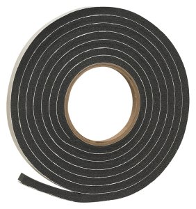 (image for) Frost King R538H Foam Tape, 3/8 in W, 10 ft L, 5/16 in Thick, Rubber, Black