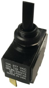 (image for) Gardner Bender GSW-114 Toggle Switch, 125/277 VAC, SPDT, Spade Terminal, Plastic Housing Material, Black