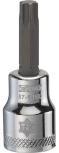(image for) DEWALT DWMT87145OSP Torx Bit Socket, T40 Tip, 3/8 in Drive, Polished Chrome Vanadium