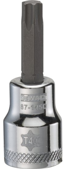 (image for) DEWALT DWMT87145OSP Torx Bit Socket, T40 Tip, 3/8 in Drive, Polished Chrome Vanadium
