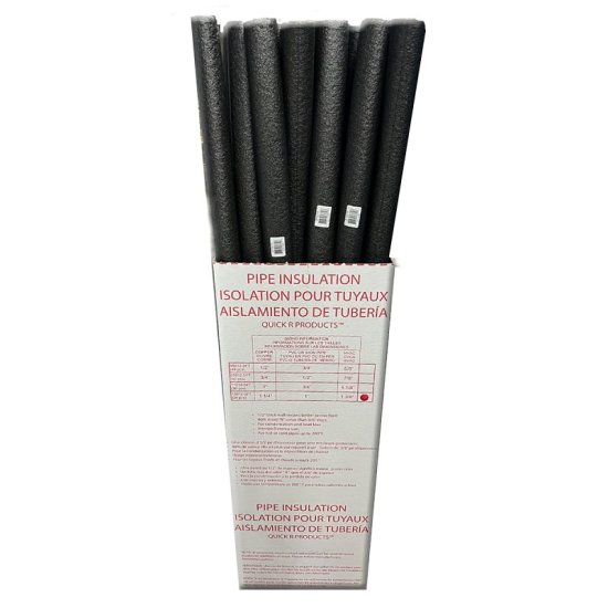 (image for) Quick R 13812 Pipe Insulation, 1-3/8 in ID x 2-3/8 in OD Dia, 5 ft L, Polyethylene