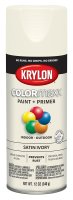 (image for) Krylon K05567007 Enamel Spray Paint, 12 oz Can, 25 sq-ft Coverage Area, Acrylic Base, Satin, Ivory