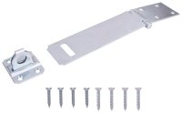 (image for) ProSource LR-129-BC3L-PS Safety Hasp, 6 in L, 6 in W, Steel, Zinc, 7/16 in Dia Shackle, Loose Staple