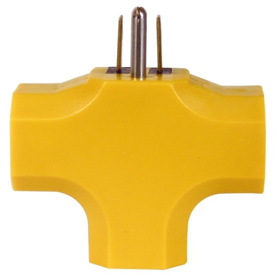 (image for) PowerZone ORAD0200 Outlet Tap, 125 V, 3-Outlet, Yellow