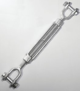 (image for) Baron 19-5/8X12 Turnbuckle, 3500 lb Working Load, 5/8 in Thread, Jaw, Jaw, 12 in L Take-Up, Galvanized Steel