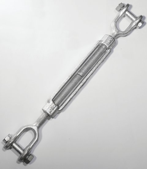 (image for) Baron 19-5/8X12 Turnbuckle, 3500 lb Working Load, 5/8 in Thread, Jaw, Jaw, 12 in L Take-Up, Galvanized Steel