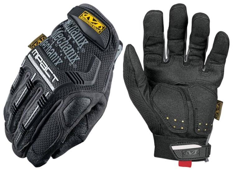 (image for) Mechanix Wear M-Pact Series MPT-58-009 Work Gloves, Men's, M, 9 in L, Reinforced Thumb, Hook-and-Loop Cuff, Black/Gray