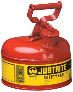 (image for) Justrite 7110100 Safety Can, 9-1/2 in Dia, 11 in OAH, 1 gal, Steel, Red