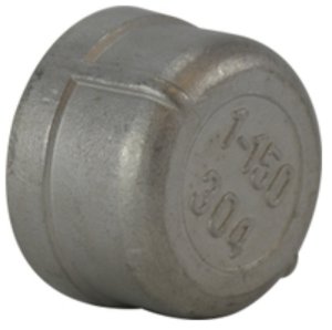 (image for) Anderson Metals 62474B Pipe Cap, 3/4 in, Threaded, 304 Stainless Steel, 150 psi Pressure