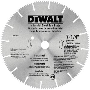 (image for) DEWALT DW3330 Saw Blade, 7-1/4 in Dia, 5/8 in Arbor, 16-Teeth, Steel Cutting Edge, Applicable Materials: Metal