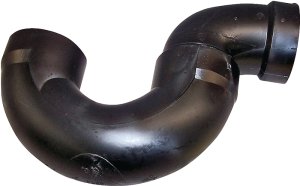 (image for) Canplas 103201SBC P-Trap, 1-1/2 in, Hub, ABS, Black