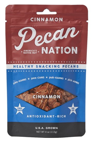 (image for) Pecan Nation PNCN4.8.12 Pecans, 4 oz Pouch, Cinnamon