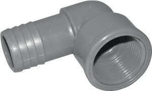 (image for) Boshart UPVCFE-10 Combination Pipe Elbow, 1 in, Insert x FPT, 90 deg Angle, PVC, Black