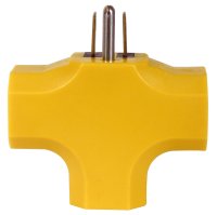 (image for) PowerZone ORAD0200 Outlet Tap, 125 V, 3-Outlet, Yellow