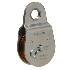 (image for) Campbell T7550402 Pulley, Fixed Eye, Single Sheave, 3/8 in Rope, 480 lb Working Load, 2 in Sheave, Zinc