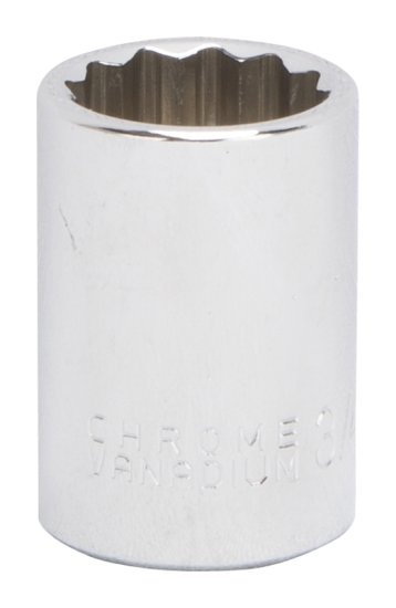 (image for) Vulcan MT6517270 Drive Socket, 3/4 in Socket, 1/2 in Drive, 12-Point, Chrome Vanadium Steel, Chrome