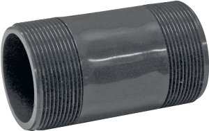 (image for) Genova 300 Series P-2-4 Pipe Nipple, 2 in, MIP, PVC, Gray, SCH 80 Schedule, 4 in L