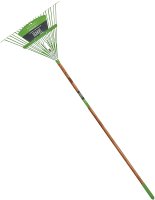 (image for) Ames 2915612 Leaf Rake, Steel Tine, 22-Tine, Wood Handle