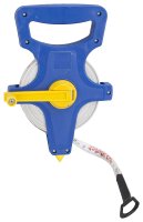 (image for) Vulcan JL-TAPEOF100 Tape Measure, 100 ft L Blade, Fiberglass Blade, ABS Plastic Case, Blue Case