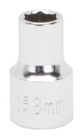 (image for) Vulcan MT6498604 Drive Socket, 8 mm Socket, 3/8 in Drive, 6-Point, Chrome Vanadium Steel, Chrome