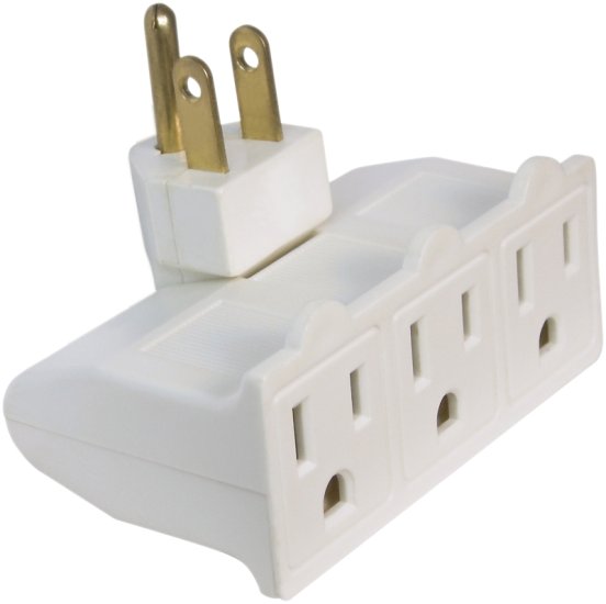 (image for) PowerZone OR101100 Outlet Adapter, 125 V, 3-Outlet, White