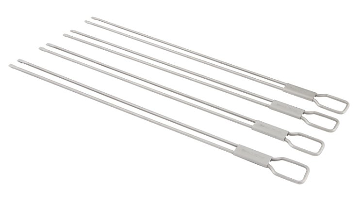 (image for) Broil King 64049 Dual Prong Skewer, 12 in OAL, Stainless Steel Head