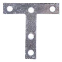 (image for) ProSource TP-Z03-C2PS T-Plate, 3 in L, 3 in W, 2 mm Thick, Steel, Zinc