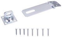 (image for) ProSource LR-126-BC3L-PS Safety Hasp, 4-1/2 in L, 4-1/2 in W, Steel, Zinc, 3/8 in Dia Shackle, Swivel Staple