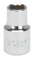 (image for) Vulcan MT6515241 Drive Socket, 7/16 in Socket, 1/2 in Drive, 12-Point, Chrome Vanadium Steel, Chrome