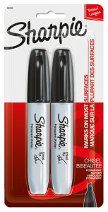 (image for) Sharpie 38262PP Permanent Marker, Chisel Lead/Tip, Large Lead/Tip, Black Lead/Tip